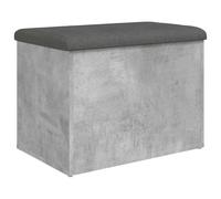 vidaXL Banco con almacenaje Madera ingeniería Gris hormigón 62x42x45cm