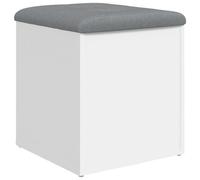 vidaXL Banco con almacenaje Madera de ingeniería Blanco 42x42x45 cm