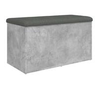 vidaXL Banco con almacenaje Madera ingeniería Gris hormigón 82x42x45cm