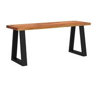 vidaXL Banco con Borde Vivo Madera Maciza de Acacia 110 cm