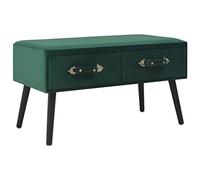 vidaXL Banco con Cajones Terciopelo Mobiliario Decoración de Hogar Atractiva Elegante Almacenaje Diseño Robusto Duradero Resistente al Uso Verde 80cm