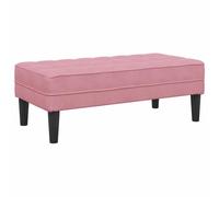 vidaXL Banco con cojín Rosa 113 x 57 x 39 cm Terciopelo, Otoman Rectangular Moderno de Terciopelo, decoración Elegante para el hogar, Banco estilizado para Interiores, Asientos compactos, Muebles con