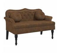 vidaXL Banco con Cojines Ante sintético marrón 120,5x65x75 cm