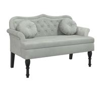 vidaXL Banco con Cojines Terciopelo Gris Claro 120,5x65x75 cm