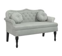 vidaXL Banco con Cojines Terciopelo Gris Claro 120,5x65x75 cm