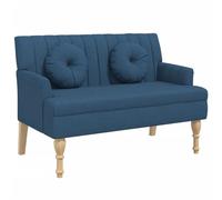vidaXL Banco con Cojines Tela Azul 113x64,5x75,5 cm