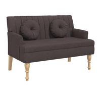 vidaXL Banco con Cojines Tela marrón Oscuro 113x64,5x75,5 cm