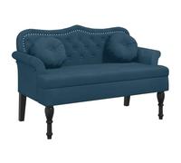 vidaXL Banco, Silla con Cojines Reposabrazos, Banca de Final de Cama, Asiento Tapizado para Pasillo Recibidor Dormitorio, Terciopelo Azul