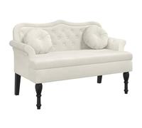 vidaXL Banco con Cojines Terciopelo Crema 120,5x65x75 cm