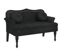 vidaXL Banco con Cojines Terciopelo Negro 120,5x65x75 cm