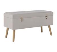 vidaXL Banco con Compartimento Taburete Otomana Reposapiés Asiento Recibidor Entrada Pasillo Dormitorio Almacenaje de Terciopelo Gris 80 cm
