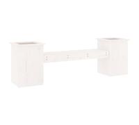 vidaXL Banco con Jardineras, Banca Decorativa con Macetas, Mueble para Flores Plantas, Asiento para Jardín Parque, Madera de Pino Blanco