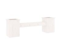 Vidaxl banco con jardineras madera de pino blanco 184,5x39,5x56,5 cm