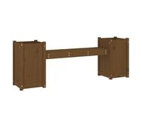 Vidaxl banco con jardineras madera maciza pino marrón miel 180x36x63cm