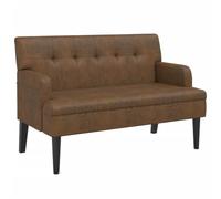 vidaXL Banco con Respaldo Ante sintético marrón 112x65,5x75 cm