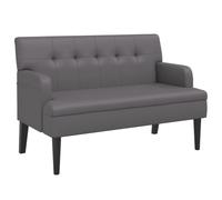 vidaXL Banco con Respaldo Cuero sintético Gris 112x65,5x75 cm