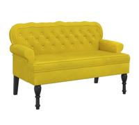 vidaXL Banco con Respaldo Terciopelo Amarillo 119,5x64,5x75 cm