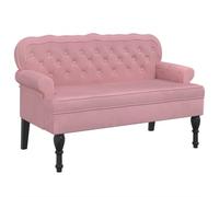 vidaXL Banco con Respaldo Terciopelo Rosa 119,5x64,5x75 cm