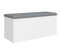 vidaXL Banco con almacenaje Madera de ingeniería Blanco 102x42x45 cm