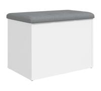 vidaXL Banco con almacenaje Madera de ingeniería Blanco 62x42x45 cm