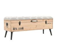 vidaXL Banco de Almacenaje Contenedor Otomana Taburete Asiento Baúl Cofre Entrada Pasillo Dormitorio Habitación Muebles 110 cm Madera Maciza de Abeto