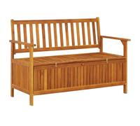 vidaXL Banco de almacenaje de jardín Madera de Acacia Maciza 120 cm