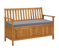 vidaXL Banco de almacenaje de jardín madera maciza acacia 120 cm