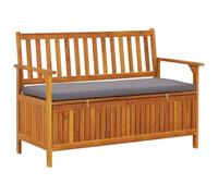 vidaXL Banco de Almacenaje de Jardín Patio Caja Almacenamiento Asiento Entrada Pasillo Decoración Hogar Duradero 120 cm Madera Maciza Acacia