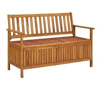vidaXL Banco de Almacenaje de Jardín Patio Caja Almacenamiento Asiento Entrada Pasillo Decoración Hogar Duradero 120 cm Madera Maciza de Acacia