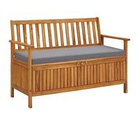 vidaXL Banco de Almacenaje de Jardín Patio Caja Almacenamiento Asiento Entrada Pasillo Decoración Hogar Duradero 120 cm Madera Maciza Acacia