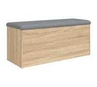 vidaXL Banco con Almacenaje, Almacenamiento para Juguetes Cojines, Banco para Zapatos, Asiento para Pasillo Salón, Madera de Ingeniería Roble Sonoma