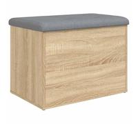 vidaXL Banco con Almacenaje, Almacenamiento para Juguetes Cojines, Banco para Zapatos, Asiento para Pasillo Salón, Madera de Ingeniería Roble Sonoma