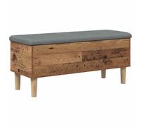 vidaXL Banco de Almacenamiento con Cojín Madera de Roble