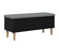 vidaXL Banco de Almacenamiento con Cojín Roble Negro 102 x 42 x 46 cm