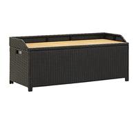 Banco De Almacenamiento De Jardãn Ratã¡n Sintã tico Negro 120 Cm Vidaxl