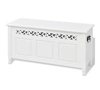 vidaXL Banco de Almacenamiento Estilo Barroco Dimensiones 96 x 32 x 51 cm Blanco