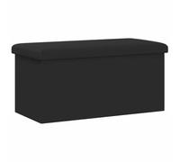 vidaXL Banco de Almacenamiento Plegable Negro PVC