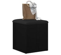 vidaXL Banco de Almacenamiento Roble Negro 42 x 42 x 45 cm, Banco de Almacenamiento, Moderno Lugar para Sentarse, Mueble Multiusos para una casa ordenada y Elegante