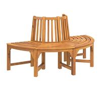 vidaXL Banco de árbol semicircular para exteriores, asiento de patio, banco circular, silla de asiento envolvente, diámetro de 160 cm, madera maciza de eucalipto