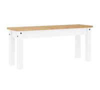 vidaXL Banco de Comedor Panama de Madera Maciza de Pino Blanco 105x30x45 cm - Asiento para Cocina y Pasillo
