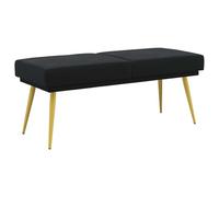 vidaXL Banco de Doble Capa Negro 120 x 45 x 46 cm Terciopelo