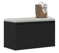 vidaXL Banco de recibidor Madera de ingeniería Roble Negro 80x40x45 cm