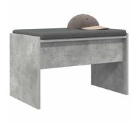 vidaXL Banco de Entrada con cojín Gris Concreto 63 x 38 x 40 cm