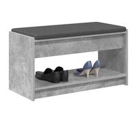 vidaXL Banco de Entrada con cojín Gris Concreto 83 x 38 x 45 cm, Banco de Entrada Moderno, Mueble Funcional, Elegante Asiento sin Respaldo, Almacenamiento Minimalista