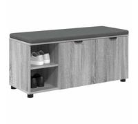vidaXL Banco de Entrada con cojín Gris Sonoma 100 x 38 x 46 cm