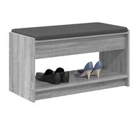 vidaXL Banco de Entrada con cojín Gris Sonoma 83 x 38 x 45 cm, Banco de Entrada Moderno, Mueble Funcional, Elegante Asiento sin Respaldo, Almacenamiento Minimalista