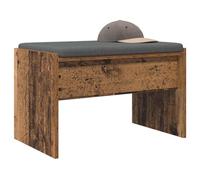 vidaXL Banco de Entrada con cojín Madera Vieja 63 x 38 x 40 cm