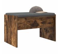 vidaXL Banco de Entrada con cojín Roble Ahumado 63 x 38 x 40 cm, Banco Moderno para el Pasillo, diseño Rectangular, Asientos cómodos, Mueble Duradero y Minimalista