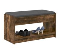 vidaXL Banco de Entrada con cojín Roble Ahumado 83 x 38 x 45 cm, Banco de Entrada Moderno, Mueble Funcional, Elegante Asiento sin Respaldo, Almacenamiento Minimalista