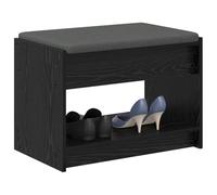 vidaXL Banco de Entrada con cojín Roble Negro 63 x 38 x 45 cm, Banco de Entrada Moderno, Mueble Funcional, Elegante Asiento sin Respaldo, Almacenamiento Minimalista